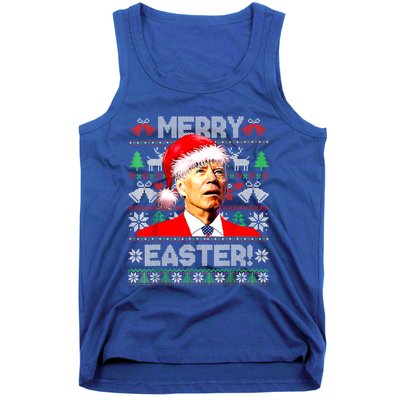 Funny Santa Joe Biden Happy Easter Ugly Christmas Sweater Great Gift Tank Top