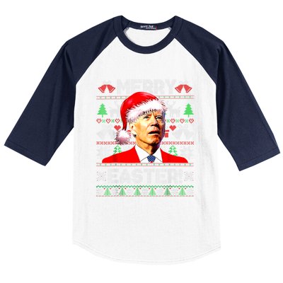 Funny Santa Joe Biden Happy Easter Ugly Christmas Sweater Great Gift Baseball Sleeve Shirt