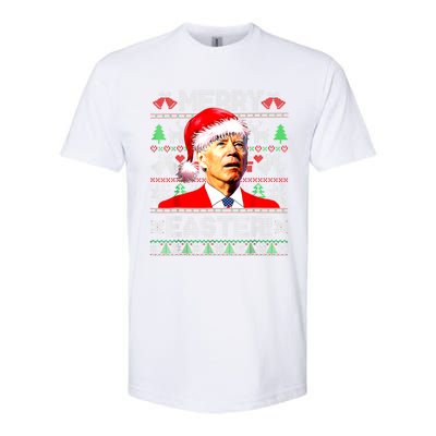 Funny Santa Joe Biden Happy Easter Ugly Christmas Sweater Great Gift Softstyle CVC T-Shirt