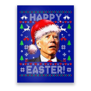 Funny Santa Joe Biden Happy Easter Ugly Christmas Funny Poster