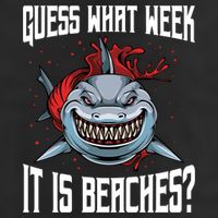 Funny Shark Joke Guess What Week It Is Sarcastic Party Beach Gift 7 Panel Mesh Trucker Snapback Hat