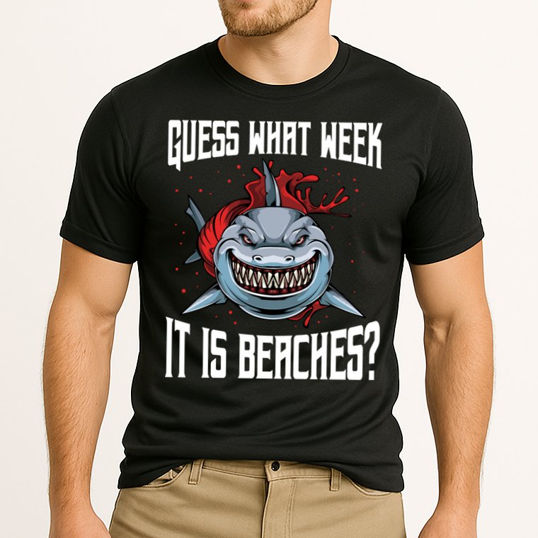 Funny Shark Joke Guess What Week It Is Sarcastic Party Beach Gift Cooling Performance Crew T-Shirt