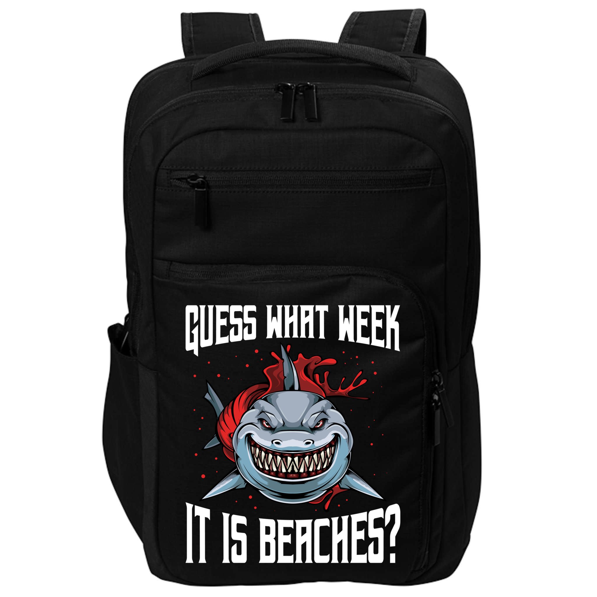 Funny Shark Joke Guess What Week It Is Sarcastic Party Beach Gift Impact Tech Backpack