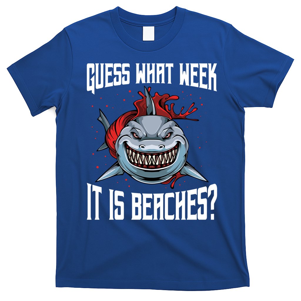Funny Shark Joke Guess What Week It Is Sarcastic Party Beach Gift T-Shirt