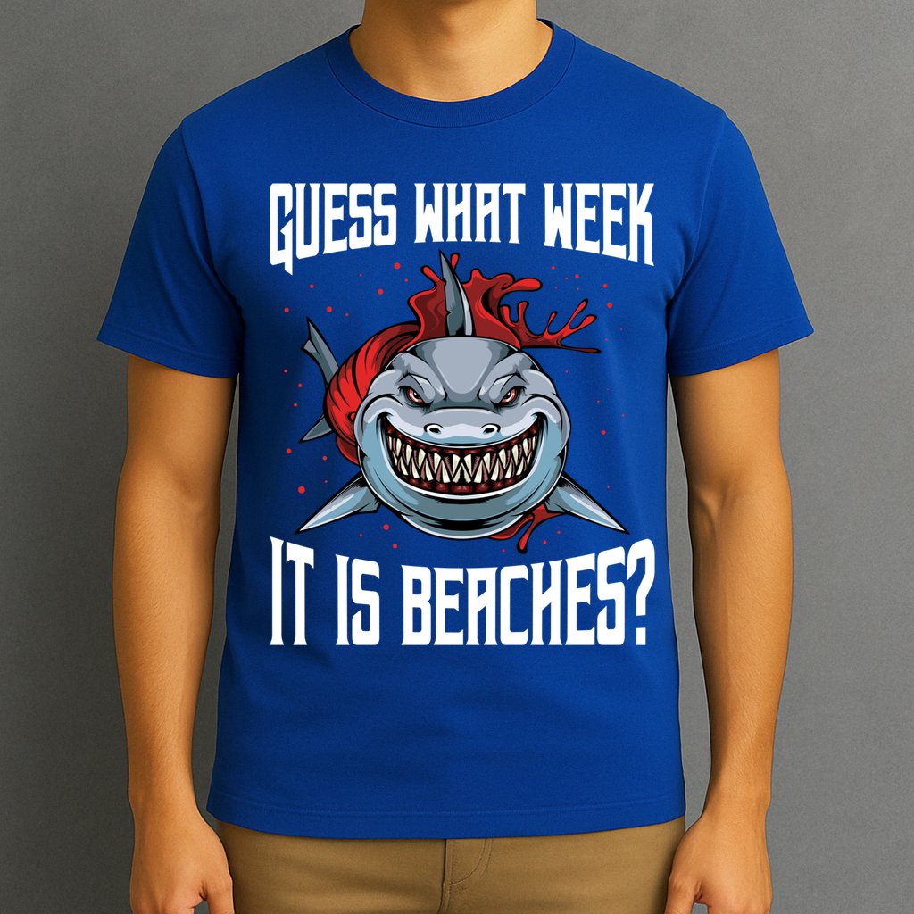 Funny Shark Joke Guess What Week It Is Sarcastic Party Beach Gift T-Shirt