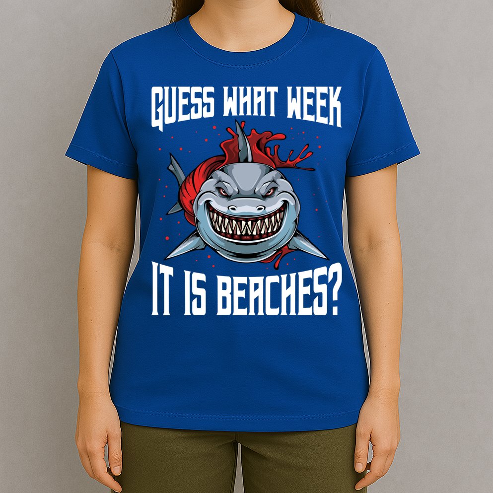 Funny Shark Joke Guess What Week It Is Sarcastic Party Beach Gift T-Shirt