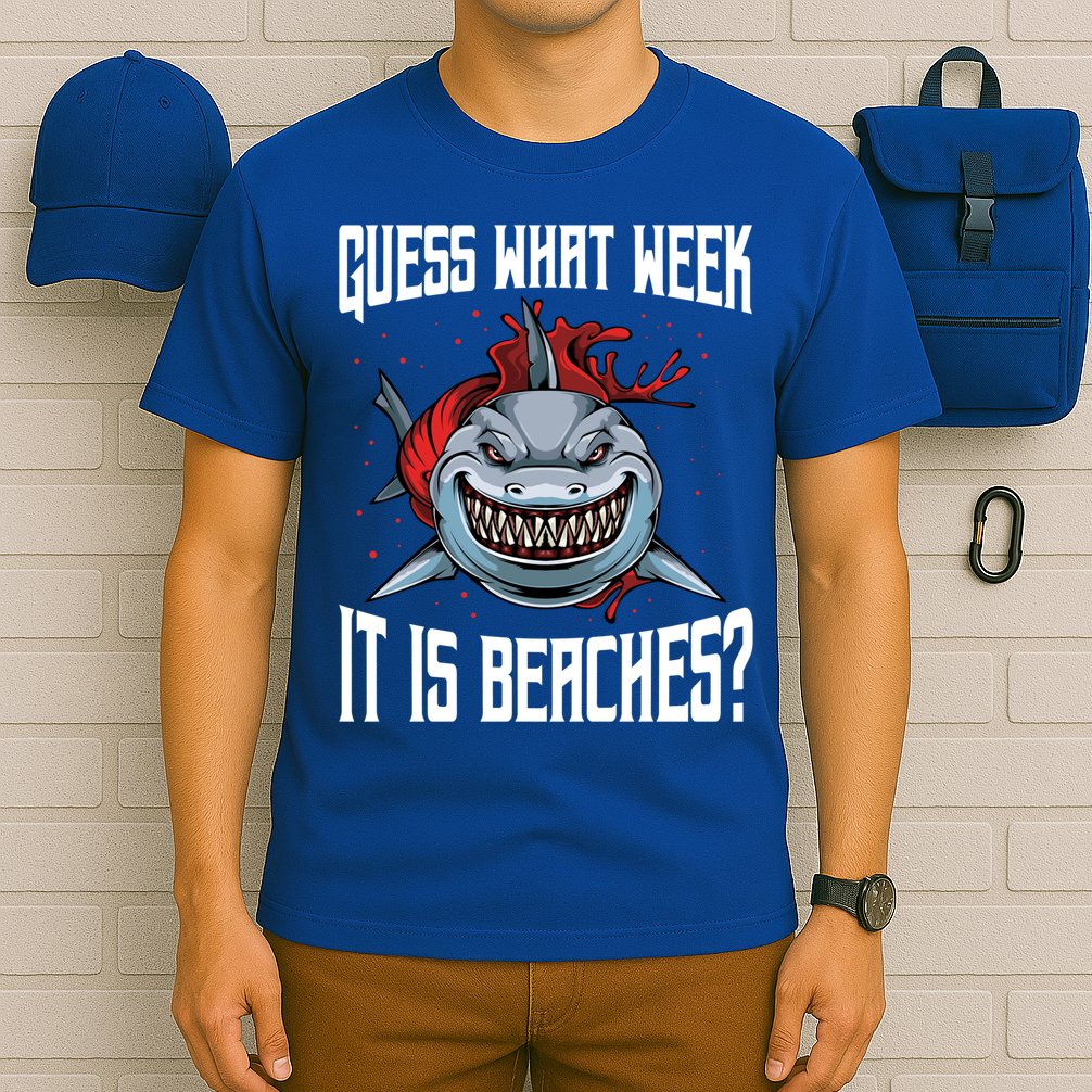 Funny Shark Joke Guess What Week It Is Sarcastic Party Beach Gift T-Shirt