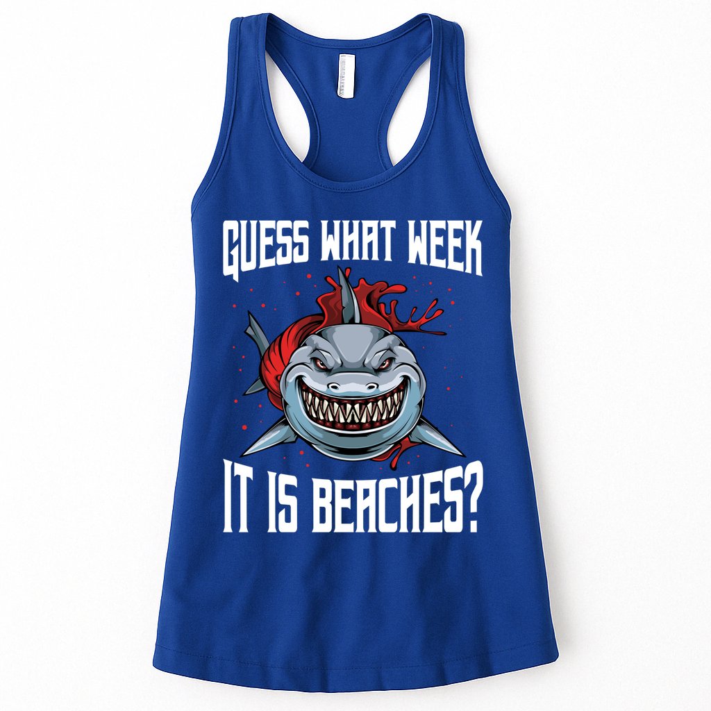 Funny Shark Joke Guess What Week It Is Sarcastic Party Beach Gift Womens Tank Top