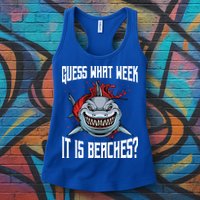 Funny Shark Joke Guess What Week It Is Sarcastic Party Beach Gift Womens Tank Top