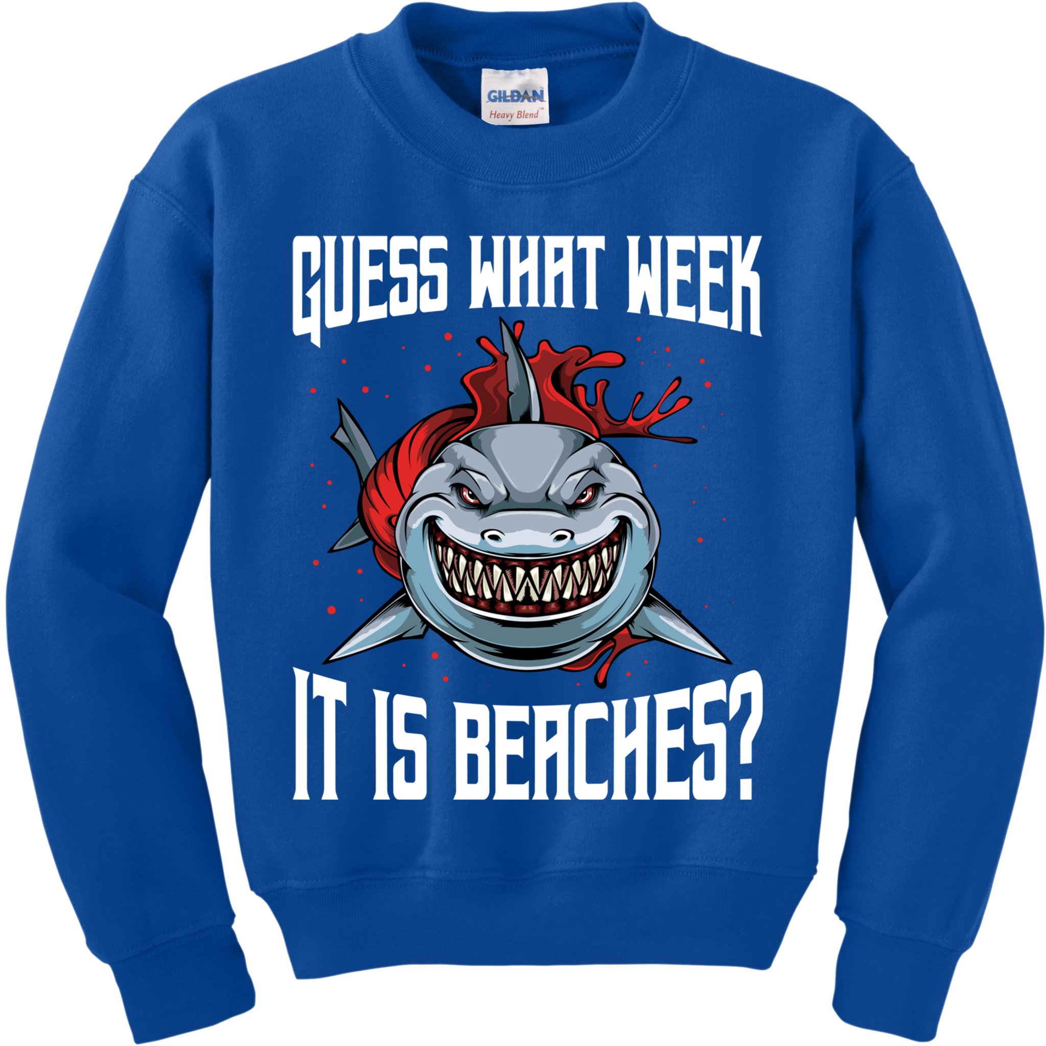 Funny Shark Joke Guess What Week It Is Sarcastic Party Beach Gift Kids Sweatshirt