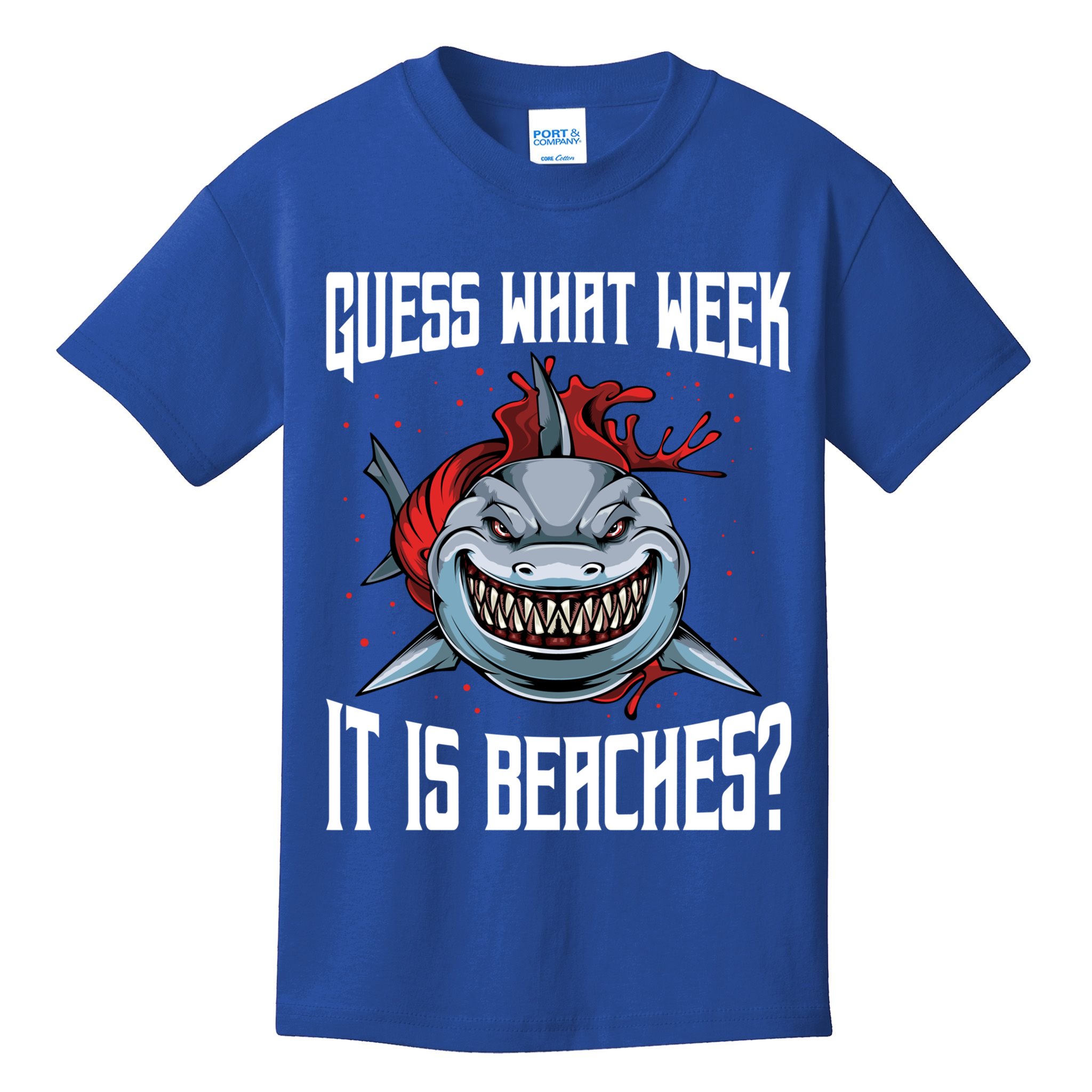 Funny Shark Joke Guess What Week It Is Sarcastic Party Beach Gift Kids T-Shirt