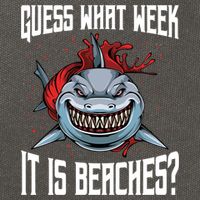 Funny Shark Joke Guess What Week It Is Sarcastic Party Beach Gift Cotton Canvas Backpack