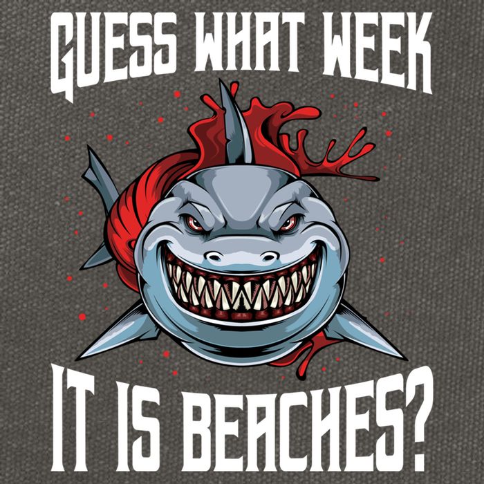 Funny Shark Joke Guess What Week It Is Sarcastic Party Beach Gift Cotton Canvas Backpack