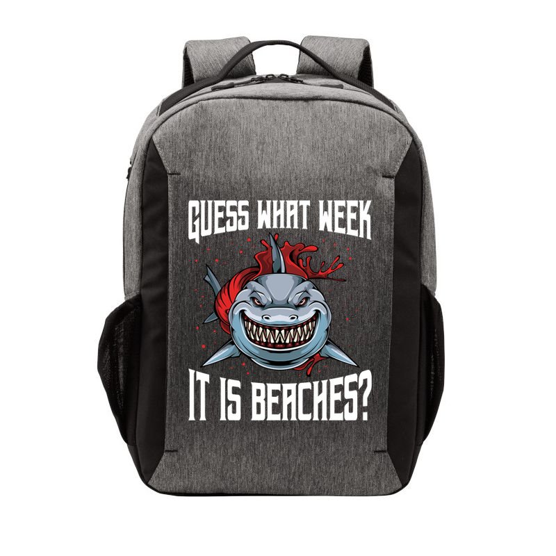 Funny Shark Joke Guess What Week It Is Sarcastic Party Beach Gift Vector Backpack