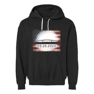 Francis Scott Key Bridge Collapse Baltimore Garment-Dyed Fleece Hoodie