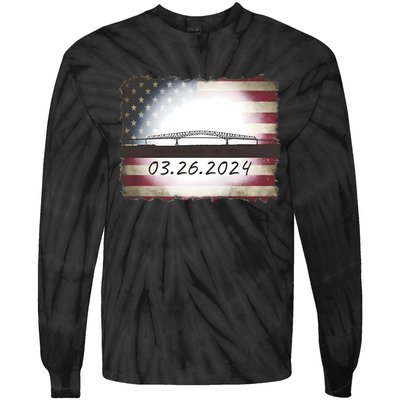 Francis Scott Key Bridge Collapse Baltimore Tie-Dye Long Sleeve Shirt