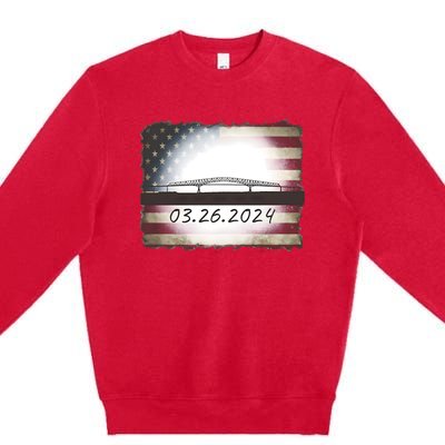 Francis Scott Key Bridge Collapse Baltimore Premium Crewneck Sweatshirt