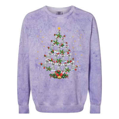 Funny Santa Koala Xmas Gift Koala Christmas Tree Long Sleeve Colorblast Crewneck Sweatshirt