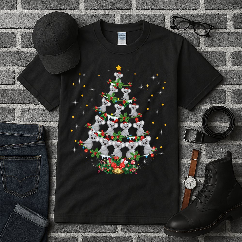 Funny Santa Koala Xmas Gift Koala Christmas Tree Long Sleeve Tall T-Shirt