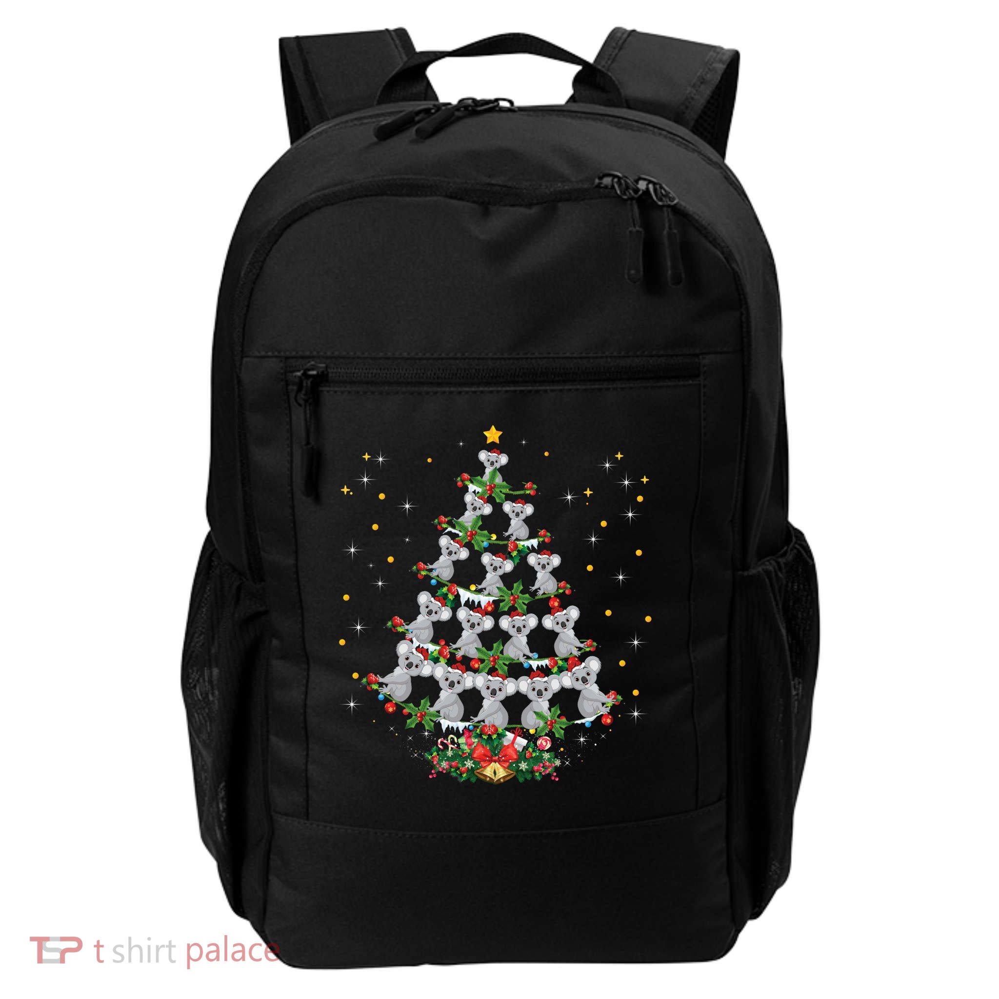 Funny Santa Koala Xmas Gift Koala Christmas Tree Long Sleeve Backpack