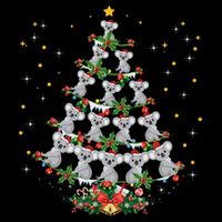 Funny Santa Koala Xmas Gift Koala Christmas Tree Long Sleeve Drawstring Bag