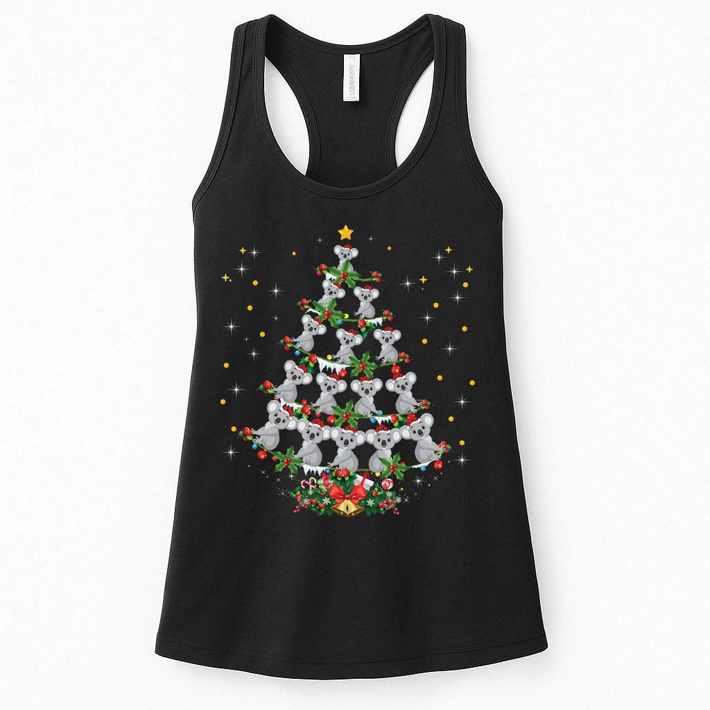 Funny Santa Koala Xmas Gift Koala Christmas Tree Long Sleeve Womens Tank Top