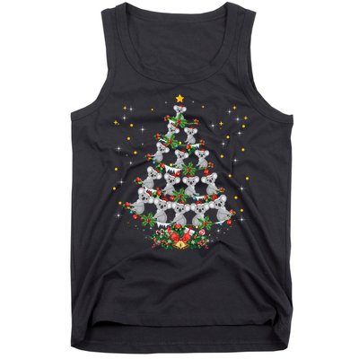 Funny Santa Koala Xmas Gift Koala Christmas Tree Long Sleeve Tank Top