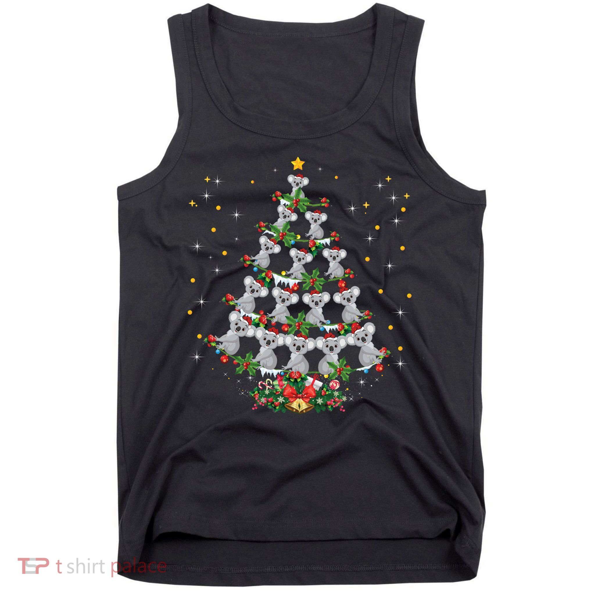 Funny Santa Koala Xmas Gift Koala Christmas Tree Long Sleeve Tank Top