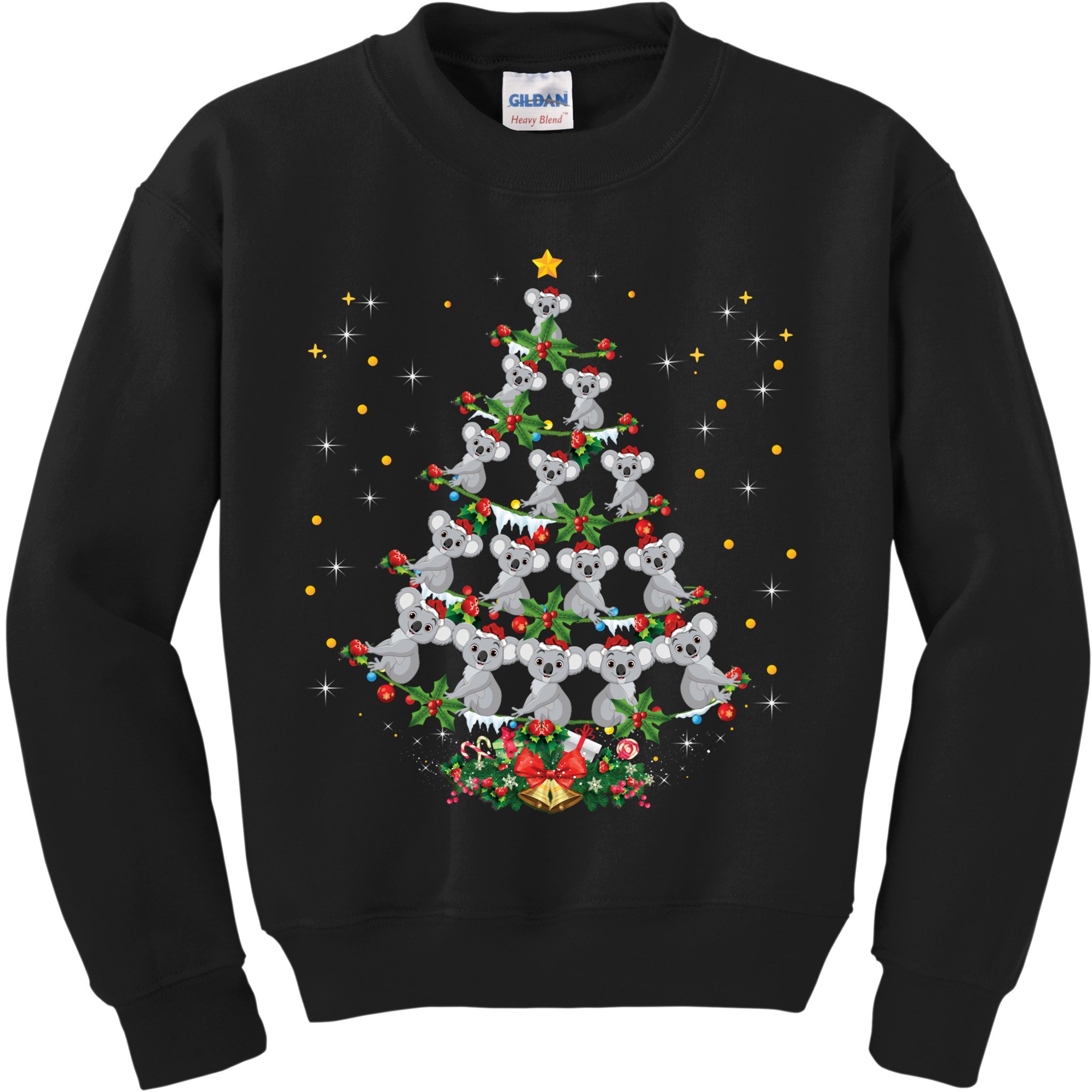 Funny Santa Koala Xmas Gift Koala Christmas Tree Long Sleeve Kids Sweatshirt