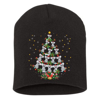 Funny Santa Koala Xmas Gift Koala Christmas Tree Long Sleeve Short Acrylic Beanie