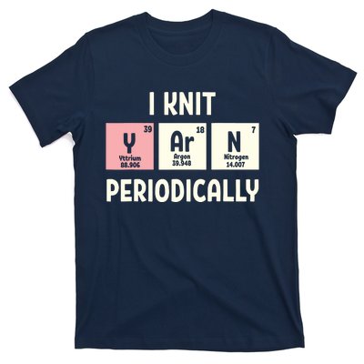 Funny Scientist Knitting I Knit Yarn Periodically Crochet T-Shirt