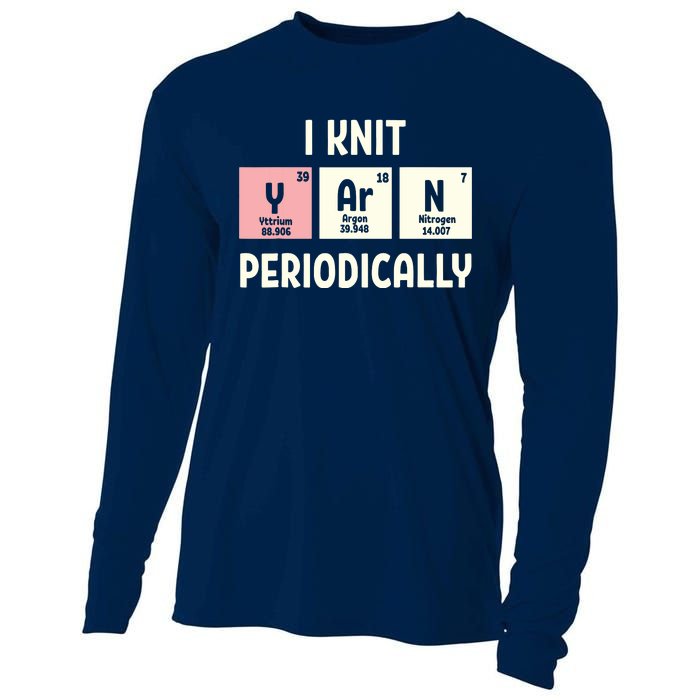 Funny Scientist Knitting I Knit Yarn Periodically Crochet Cooling Performance Long Sleeve Crew