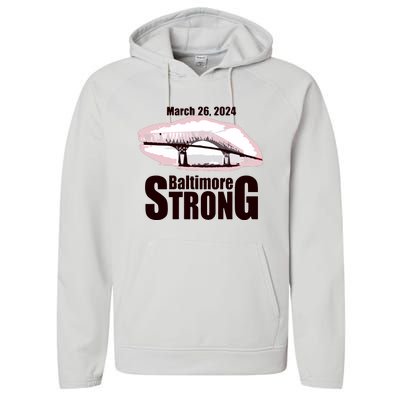 Francis Scott Key Bridge Strong Baltimore Bridge Strong Performance Fleece Hoodie