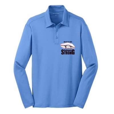 Francis Scott Key Bridge Strong Baltimore Bridge Strong Silk Touch Performance Long Sleeve Polo