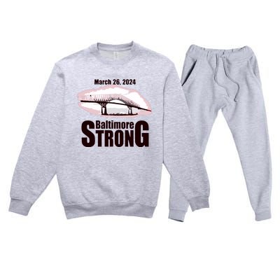 Francis Scott Key Bridge Strong Baltimore Bridge Strong Premium Crewneck Sweatsuit Set