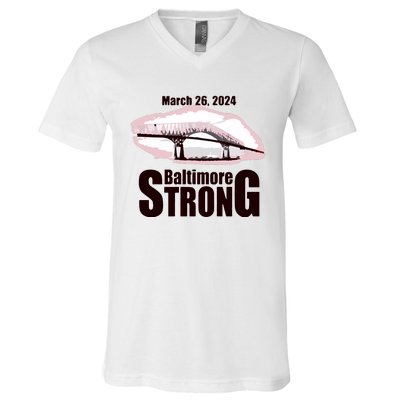 Francis Scott Key Bridge Strong Baltimore Bridge Strong V-Neck T-Shirt