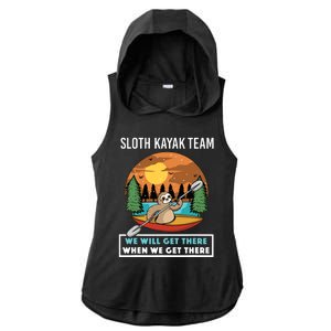 Funny Sloth Kayaking Art Fo Kayaker Crew Ladies PosiCharge Tri-Blend Wicking Draft Hoodie Tank