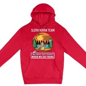 Funny Sloth Kayaking Art Fo Kayaker Crew Premium Pullover Hoodie