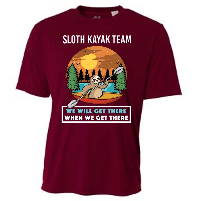 Funny Sloth Kayaking Art Fo Kayaker Crew Cooling Performance Crew T-Shirt