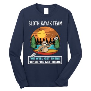 Funny Sloth Kayaking Art Fo Kayaker Crew Long Sleeve Shirt