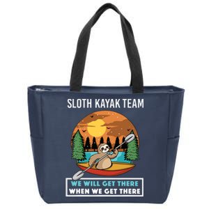 Funny Sloth Kayaking Art Fo Kayaker Crew Zip Tote Bag