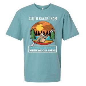 Funny Sloth Kayaking Art Fo Kayaker Crew Sueded Cloud Jersey T-Shirt