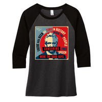 Free Speech Kennedy Coaster Women's Tri-Blend 3/4-Sleeve Raglan Shirt