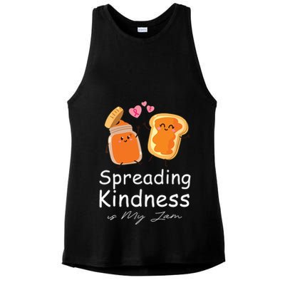 Funny Spreading Kindness Is My Jam Orange Unity Day Ladies PosiCharge Tri-Blend Wicking Tank