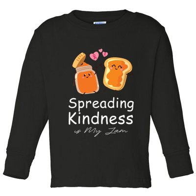 Funny Spreading Kindness Is My Jam Orange Unity Day Toddler Long Sleeve Shirt