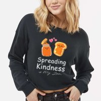 Funny Spreading Kindness Is My Jam Orange Unity Day Cropped Pullover Crew