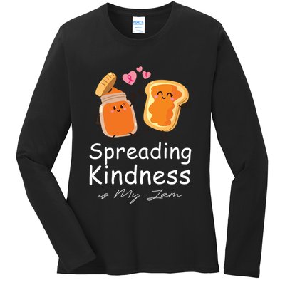 Funny Spreading Kindness Is My Jam Orange Unity Day Ladies Long Sleeve Shirt