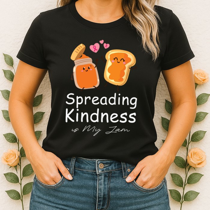 Funny Spreading Kindness Is My Jam Orange Unity Day Womens T-Shirt