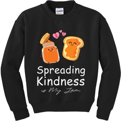 Funny Spreading Kindness Is My Jam Orange Unity Day Kids Sweatshirt