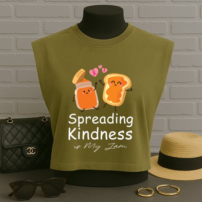 Funny Spreading Kindness Is My Jam Orange Unity Day Garment-Dyed Women's Muscle Tee